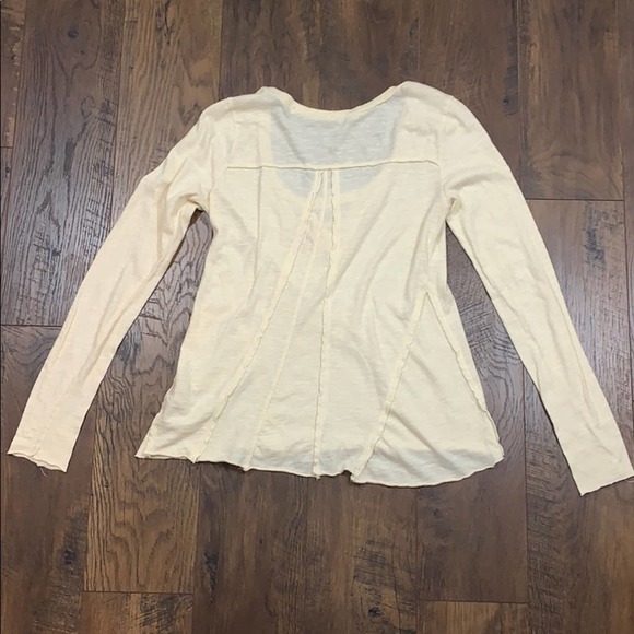 Free People Fire Island Knit Peach Colored 3/4 Sleeve Blouse - Picture 6 of 6